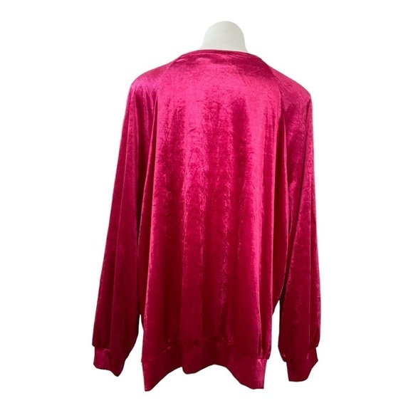 ANTHROPOLOGIE Maeve Candace Velvet Puff Sleeve Top Hot Pink Size 3X - Picture 5 of 9